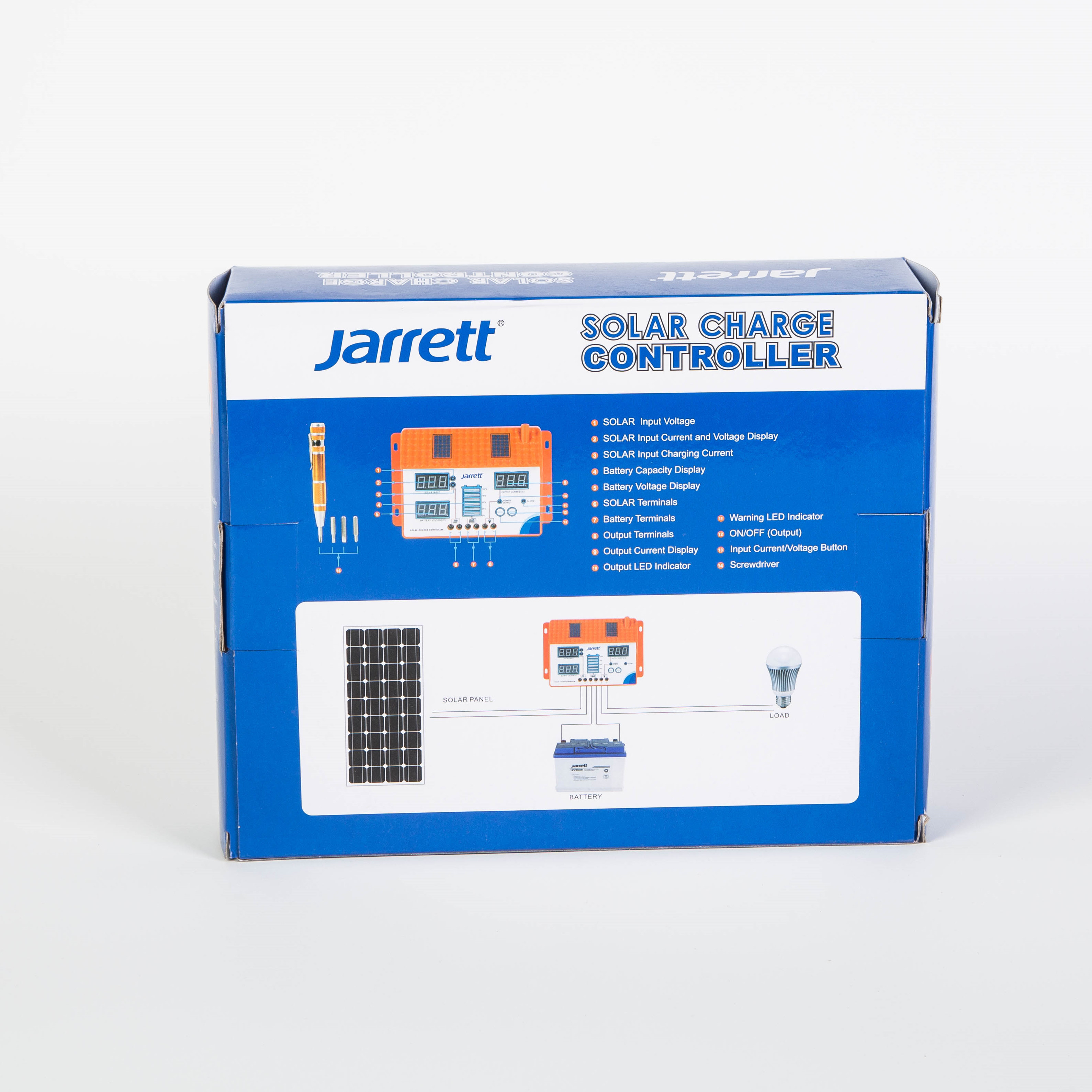 Jarrett solar controller pwm 10a, 20a, 30a, 40a, 50a, 60a, 12v, 24v Specification image
