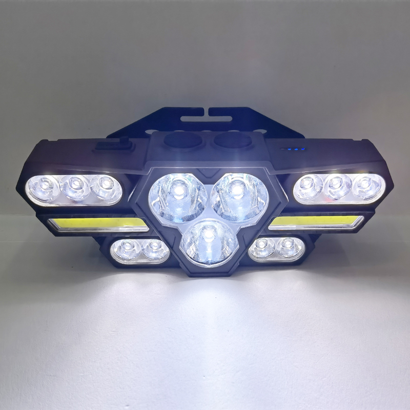 H13 Headlamp (13LED+COB) USB charging plastic headlamp, cycling headlamp, outdoor camping lamp, miner's lamp, repair headlamp, camping lamp, fishing lamp Application Scenario