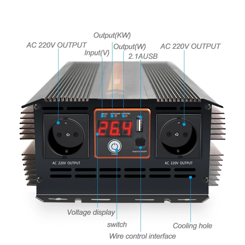 德国亚马逊离网修正弦波逆变器3000w12V转220V跨境车载逆变器 详情图3