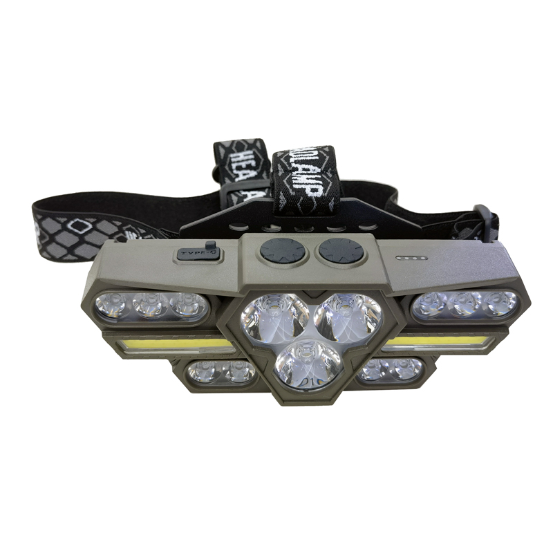 H13 - головые лампы (13LED+COB) заряжены в USB-перегоночный пластиковый фонарь для верховой погоны с пластиковыми лампами на открытом воздухе pic 15