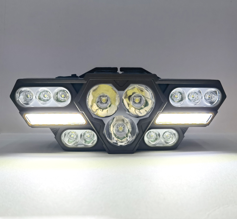 H13 - головые лампы (13LED+COB) заряжены в USB-перегоночный пластиковый фонарь для верховой погоны с пластиковыми лампами на открытом воздухе pic 10