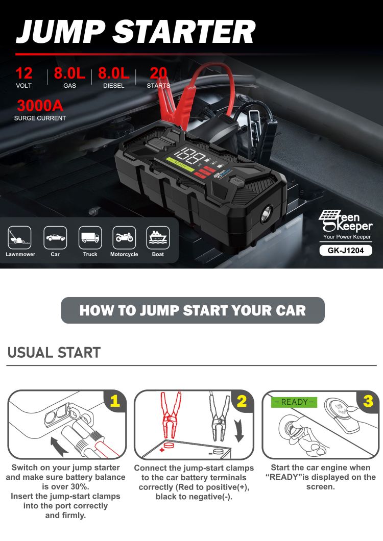 Car jump starter新款便携式汽车应急启动电源详情4