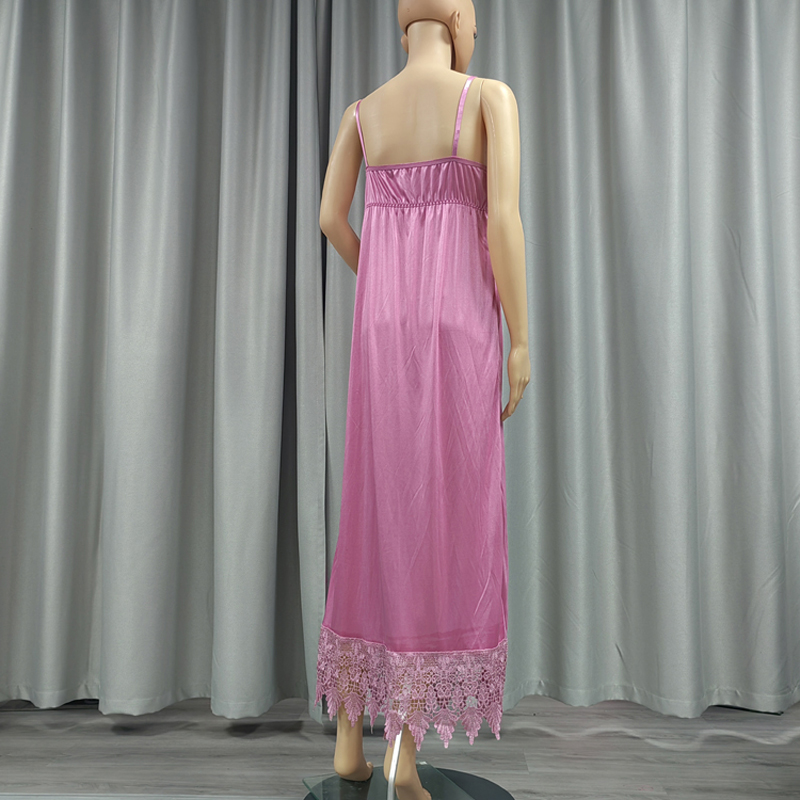 In 2023, African popular fashion women's large-sized dyed solid-color pajamas, sexy and adjustable shoulder straps, nightwear, fashionable European and American style details Picture