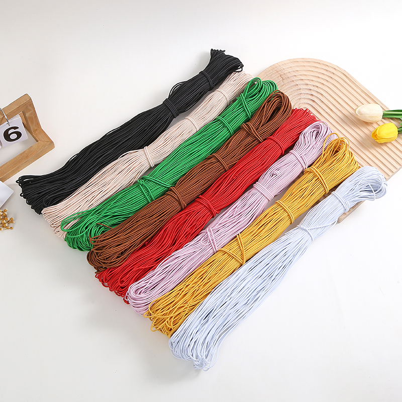 厂家直供2mm-2.5mm彩色进口乳胶圆松紧带DIY服装鞋帽配饰松紧带服装服饰辅料