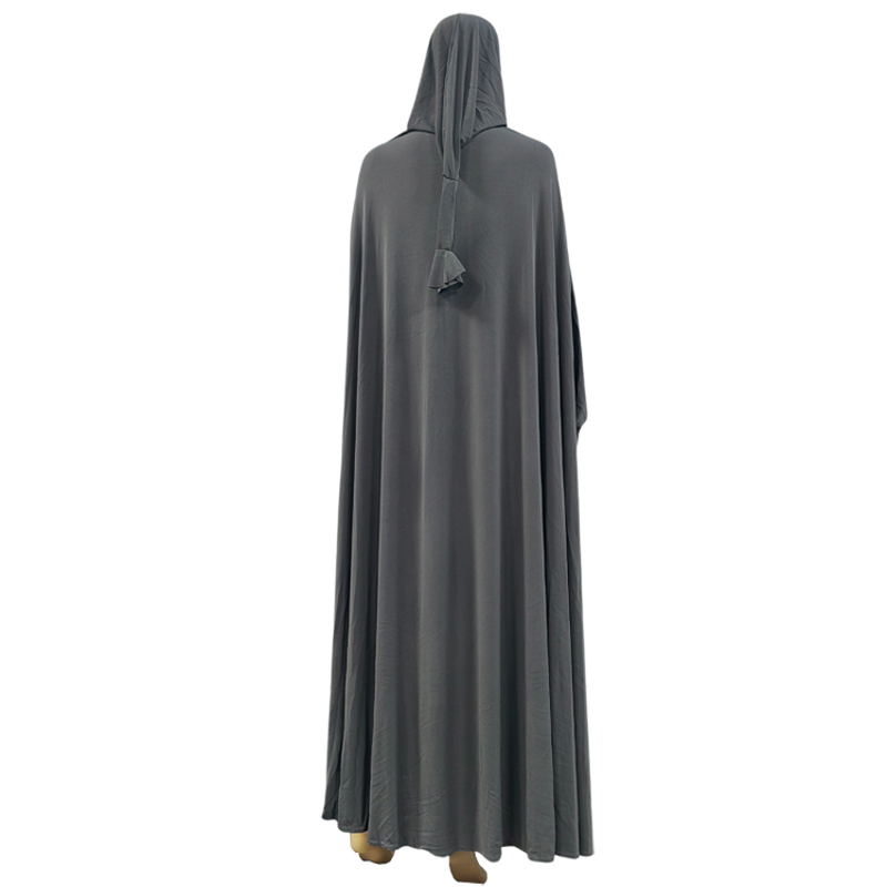 New European and American fashion cross-border best-selling long wharf scarf long dress two-piece set, women's prayer robe, casual daily ethnic style long robe, solid color and dark color Application Scenario