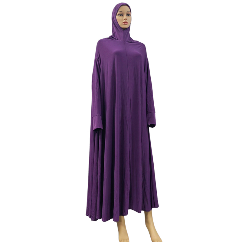New European and American fashion cross-border best-selling long wharf scarf long dress two-piece set, women's prayer robe, casual daily ethnic style long robe, solid color and dark color