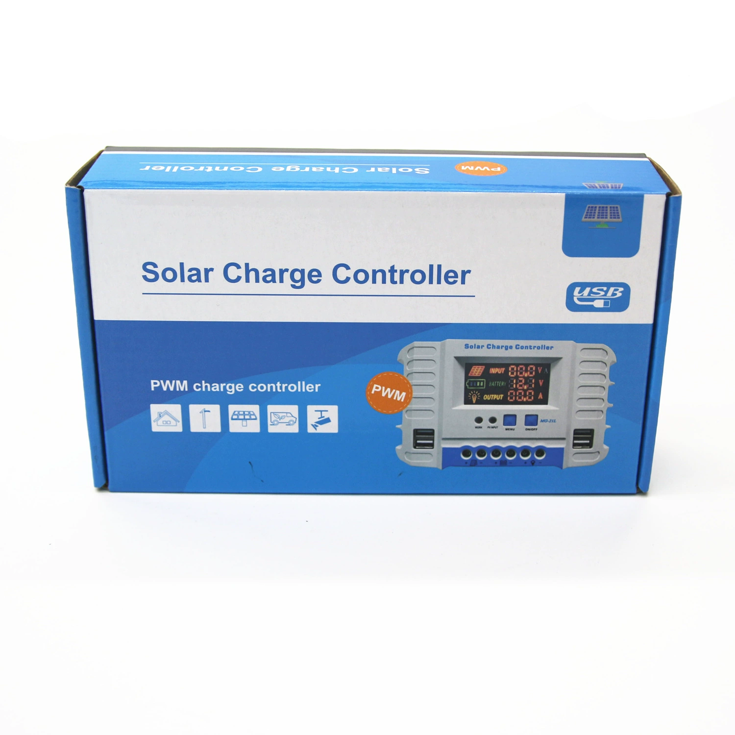 20A Pwm Solar Controller 12/24V Automatic Recognition 4Usb Interface Controller With Lcd Display details Picture