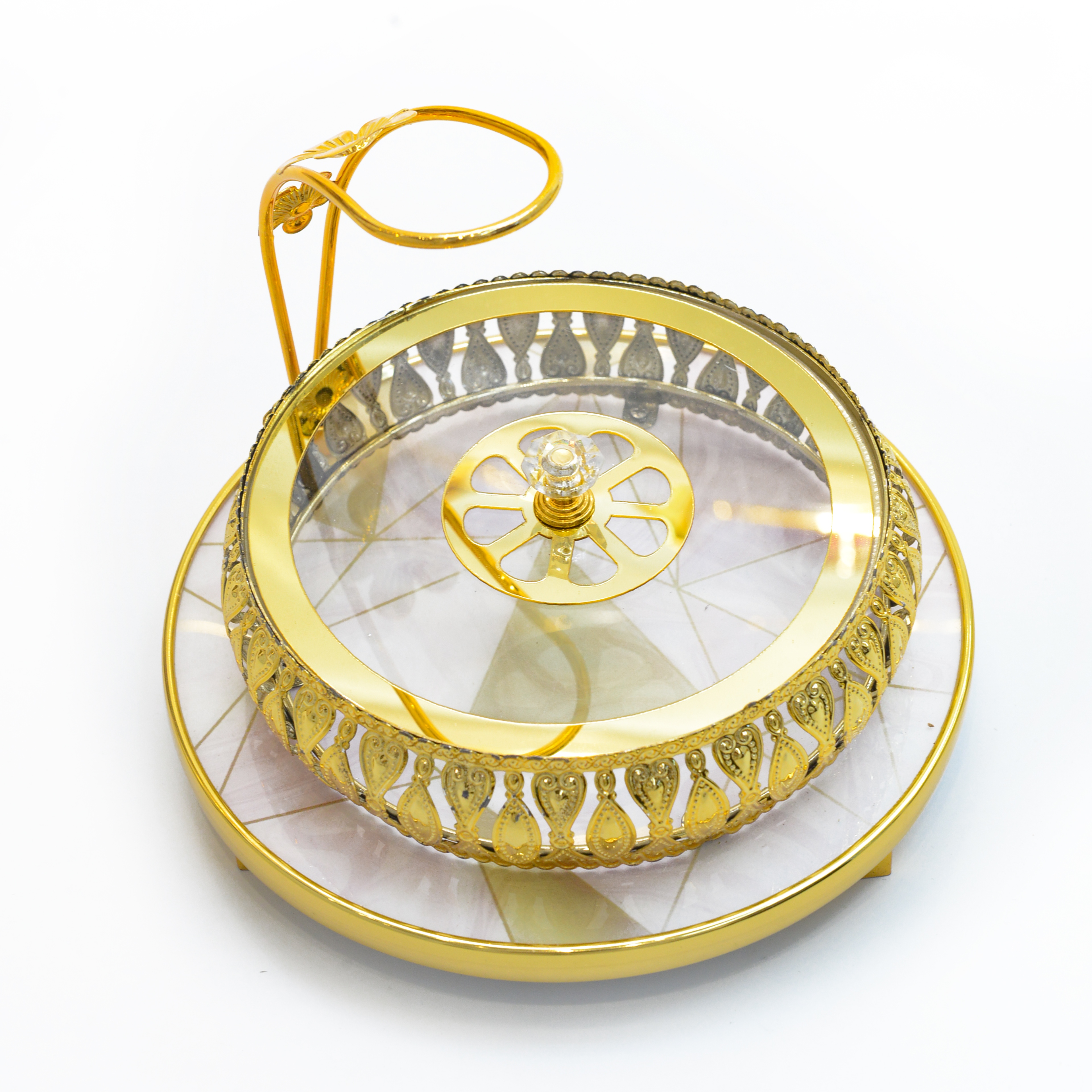 Acrylic alloy Arab-style transparent marble candy box and pastry box 018 (Price negotiable Item Picture