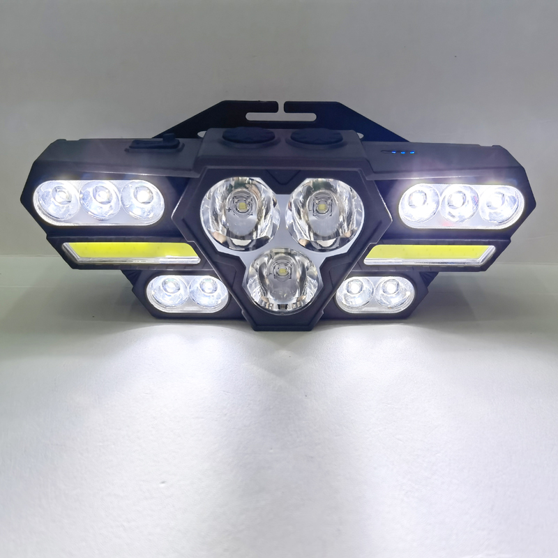 H13 - головые лампы (13LED+COB) заряжены в USB-перегоночный пластиковый фонарь для верховой погоны с пластиковыми лампами на открытом воздухе pic 8
