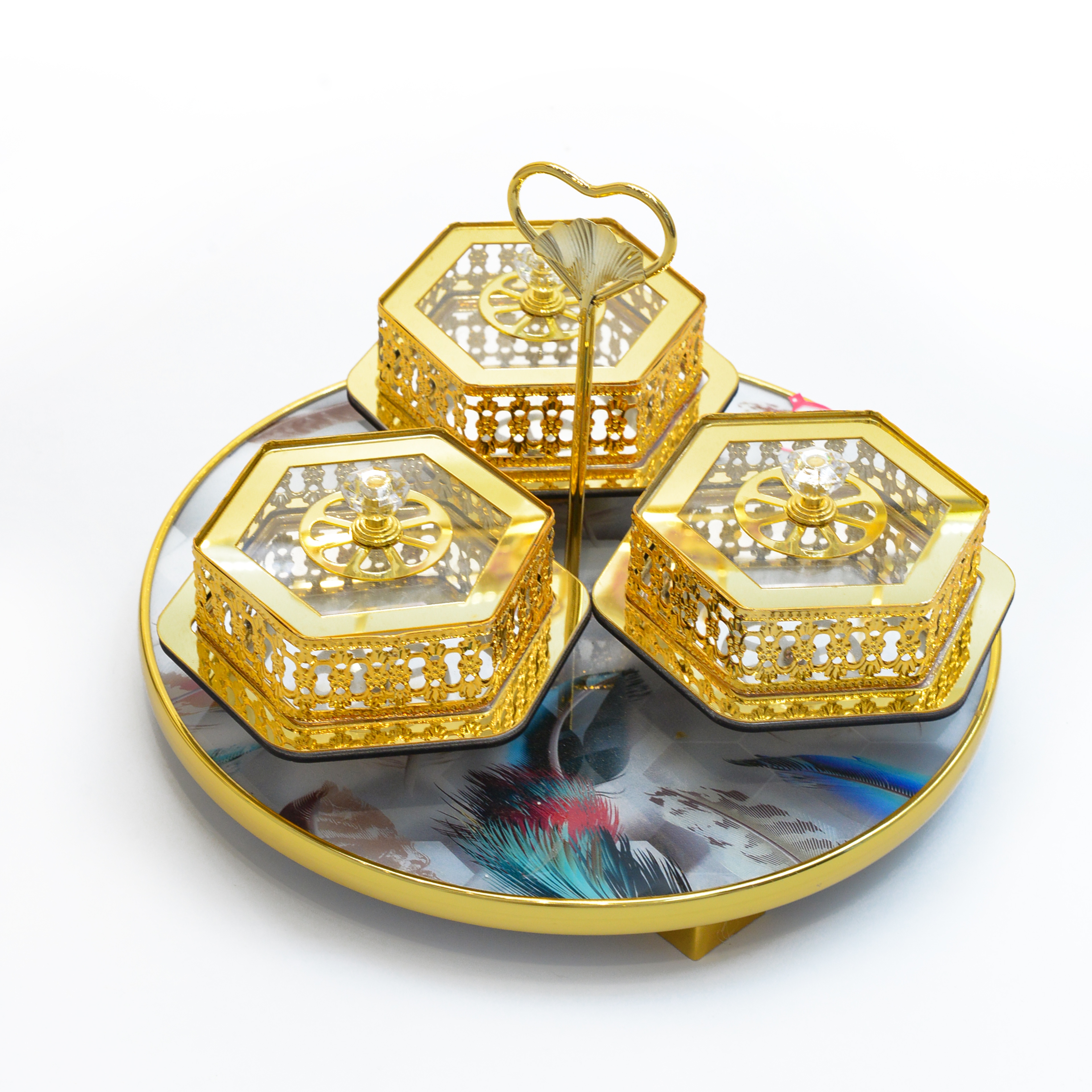 Acrylic alloy Arab-style candy box and pastry box set 020 (Price negotiable) Specification image
