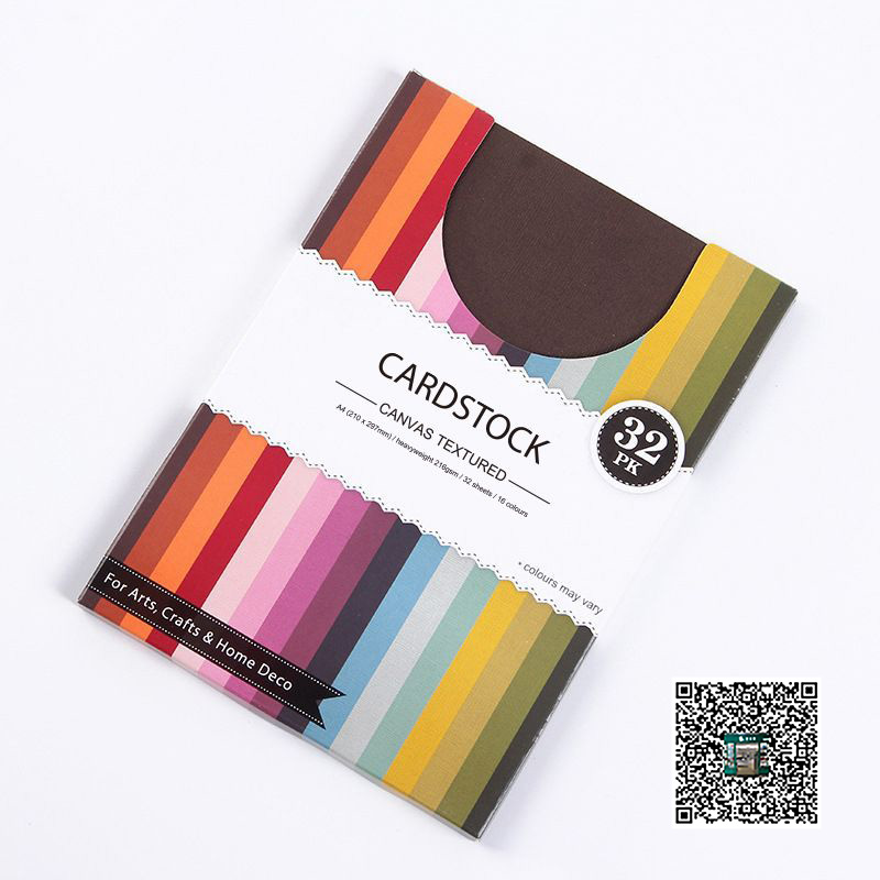 A4彩色布纹纸216g 美工纸  DIY卡纸  手工纸 16色 (32张)产品图