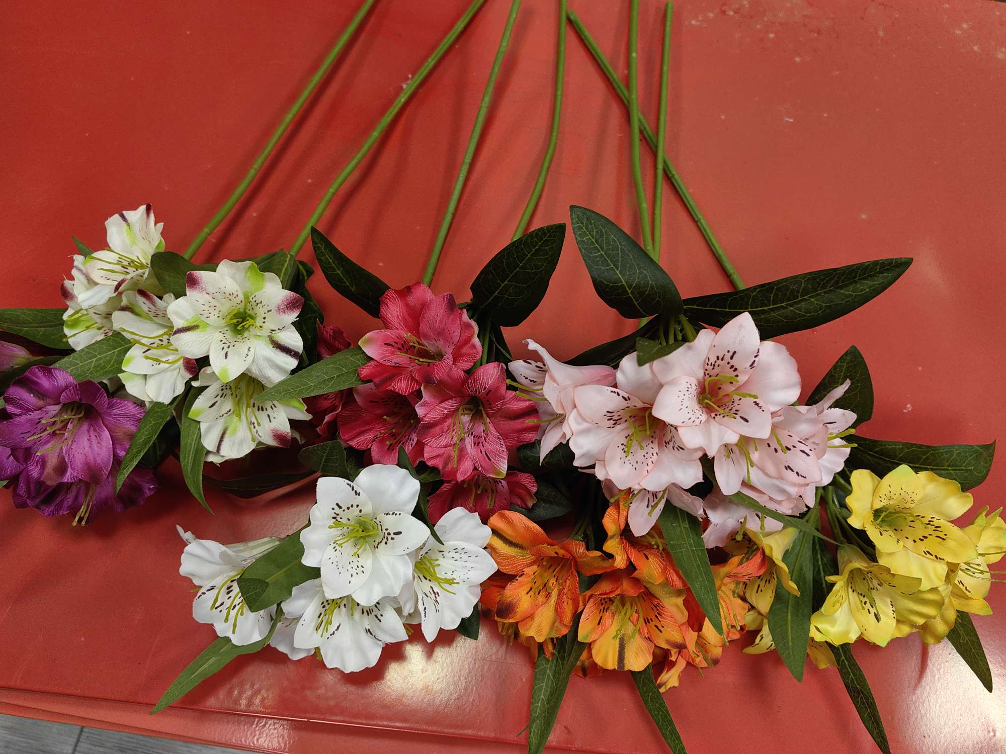 仿真花单支6头百合