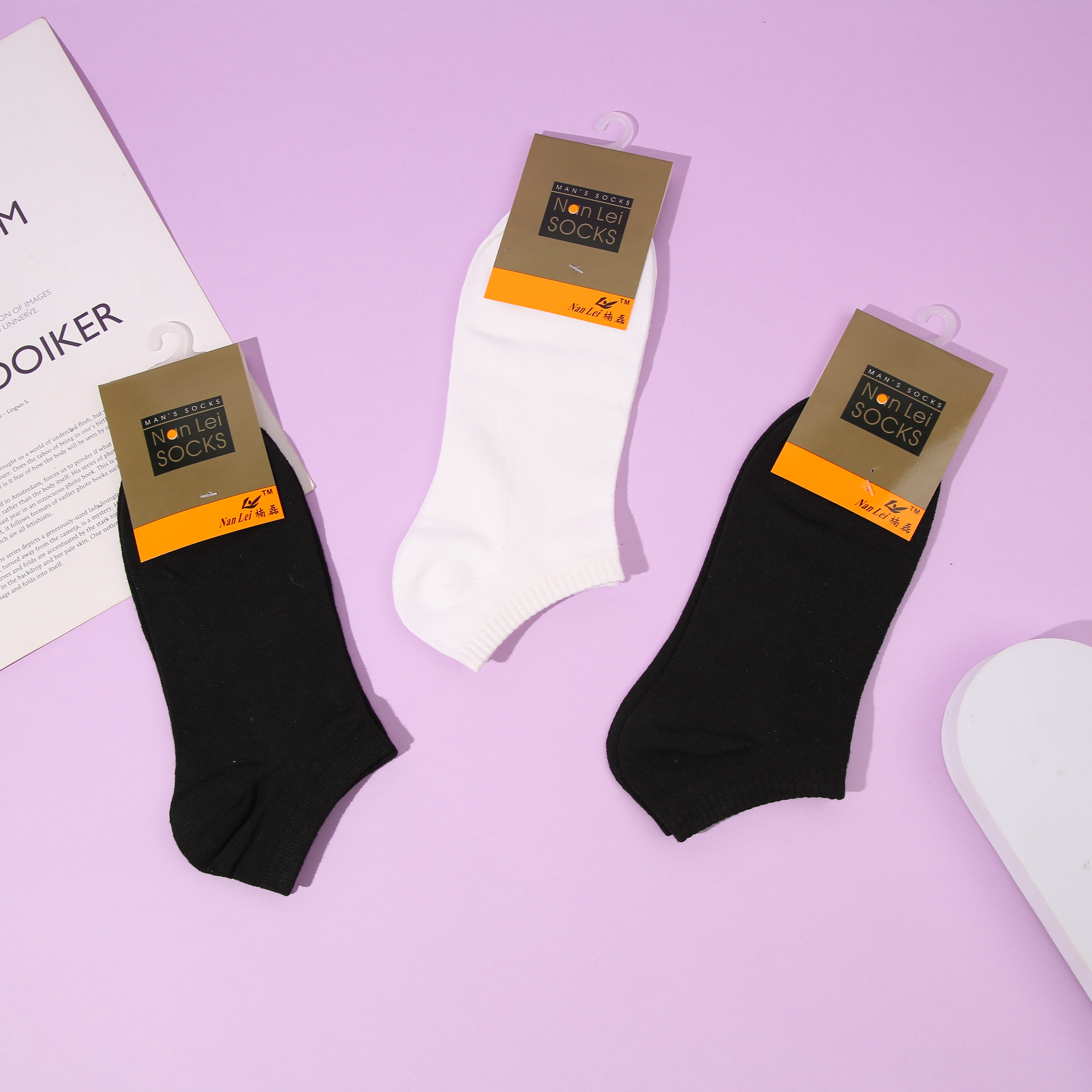 Men's Socks Pure Cotton Summer Deodorant Invisible Socks Shallow Mouth Anti-Drop Socks Mesh Breathable Thin Cotton Men's Socks Wholesale Solid Color details Picture