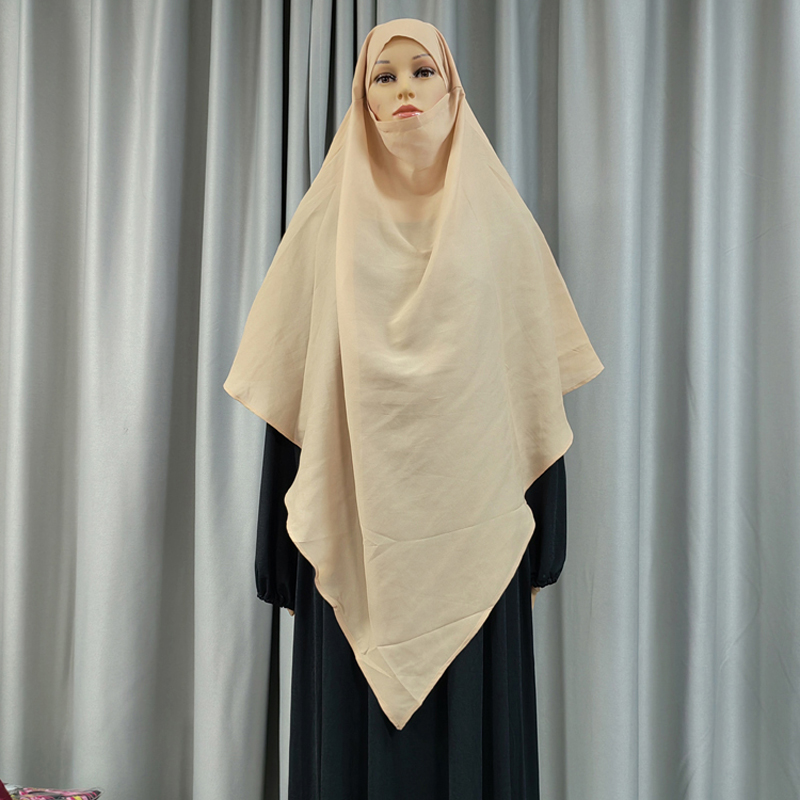 Yangtze River Delta 1+2 High-quality Chiffon women Muslim Fashion Prayer Headscarf, Ethnic style high-quality fabric fashion headscarf 2 Application Scenario
