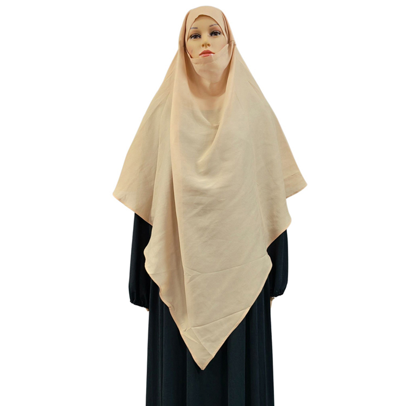 Yangtze River Delta 1+2 High-quality Chiffon women Muslim Fashion Prayer Headscarf, Ethnic style high-quality fabric fashion headscarf 2