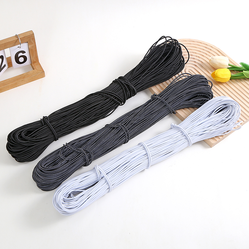 厂家直供2.8mm-3.5mm彩色进口乳胶圆松紧带DIY服装鞋帽配饰松紧带服装服饰辅料