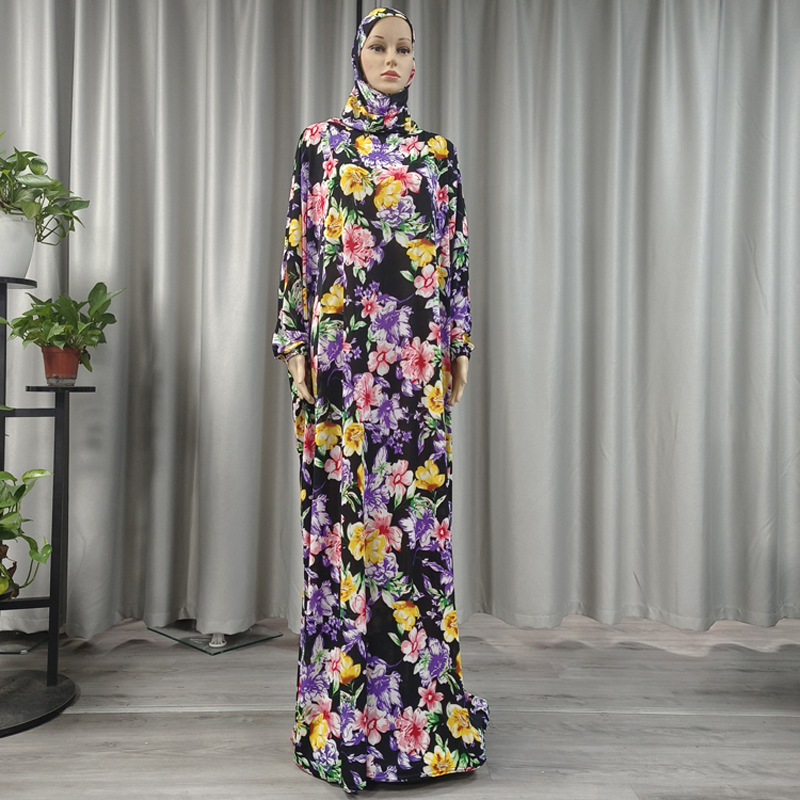 Nuevo estilo moda moda best sellers mujeres tamaño más grande musulmán con capucha robe estampado color sólido Medio Oriente europa y américa vestido largo con capucha delicado Application Scenario