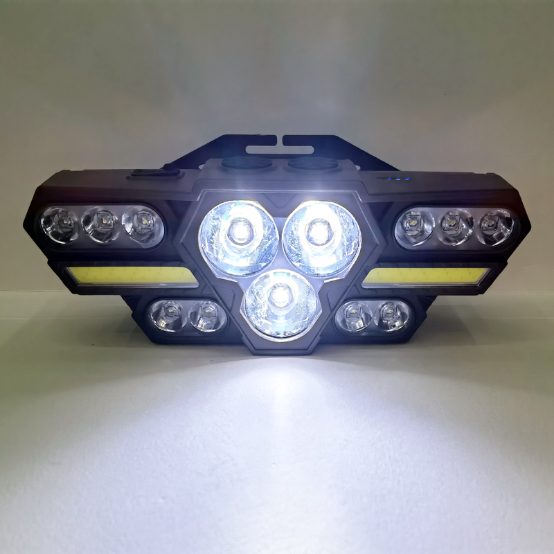 H13 - головые лампы (13LED+COB) заряжены в USB-перегоночный пластиковый фонарь для верховой погоны с пластиковыми лампами на открытом воздухе pic 7