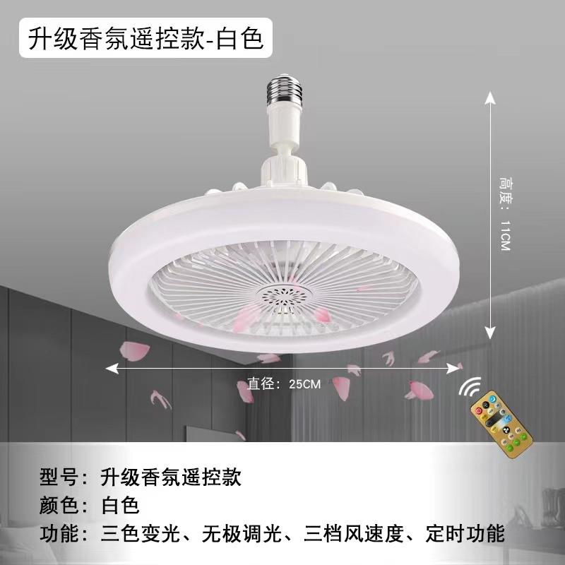 智能遥控LED风扇灯E27螺口可调光可遥控 香薰小型风扇灯详情图5