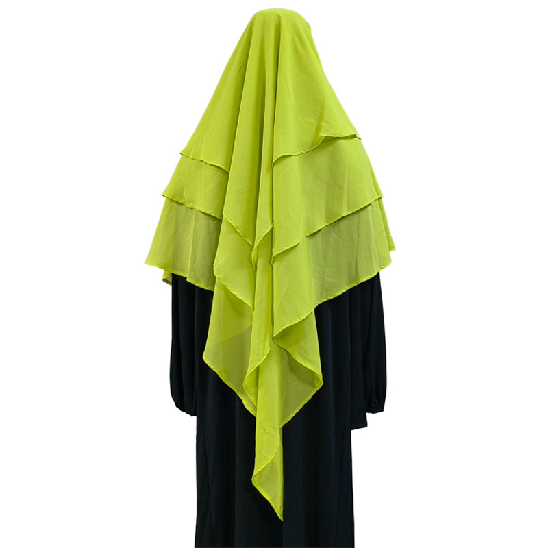 Nueva fábrica transfronteriza venta directa para mujeres musulmanes color sólido nida hijab anterior tres moda larga europa y Estados Unidos nuevo hijab Item Picture