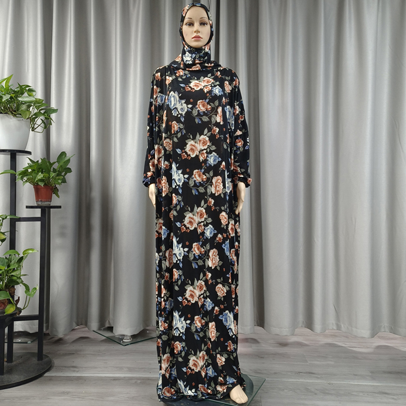 Nuevo estilo moda moda best sellers mujeres tamaño más grande musulmán con capucha robe estampado color sólido Medio Oriente europa y américa vestido largo con capucha delicado Specification image