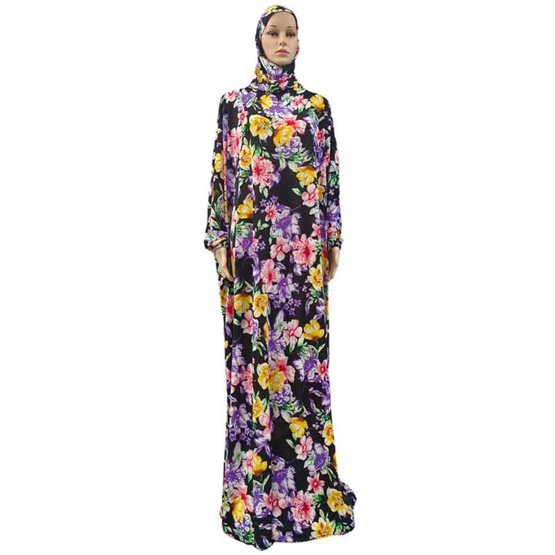 Nuevo estilo moda moda best sellers mujeres tamaño más grande musulmán con capucha robe estampado color sólido Medio Oriente europa y américa vestido largo con capucha delicado Item Picture