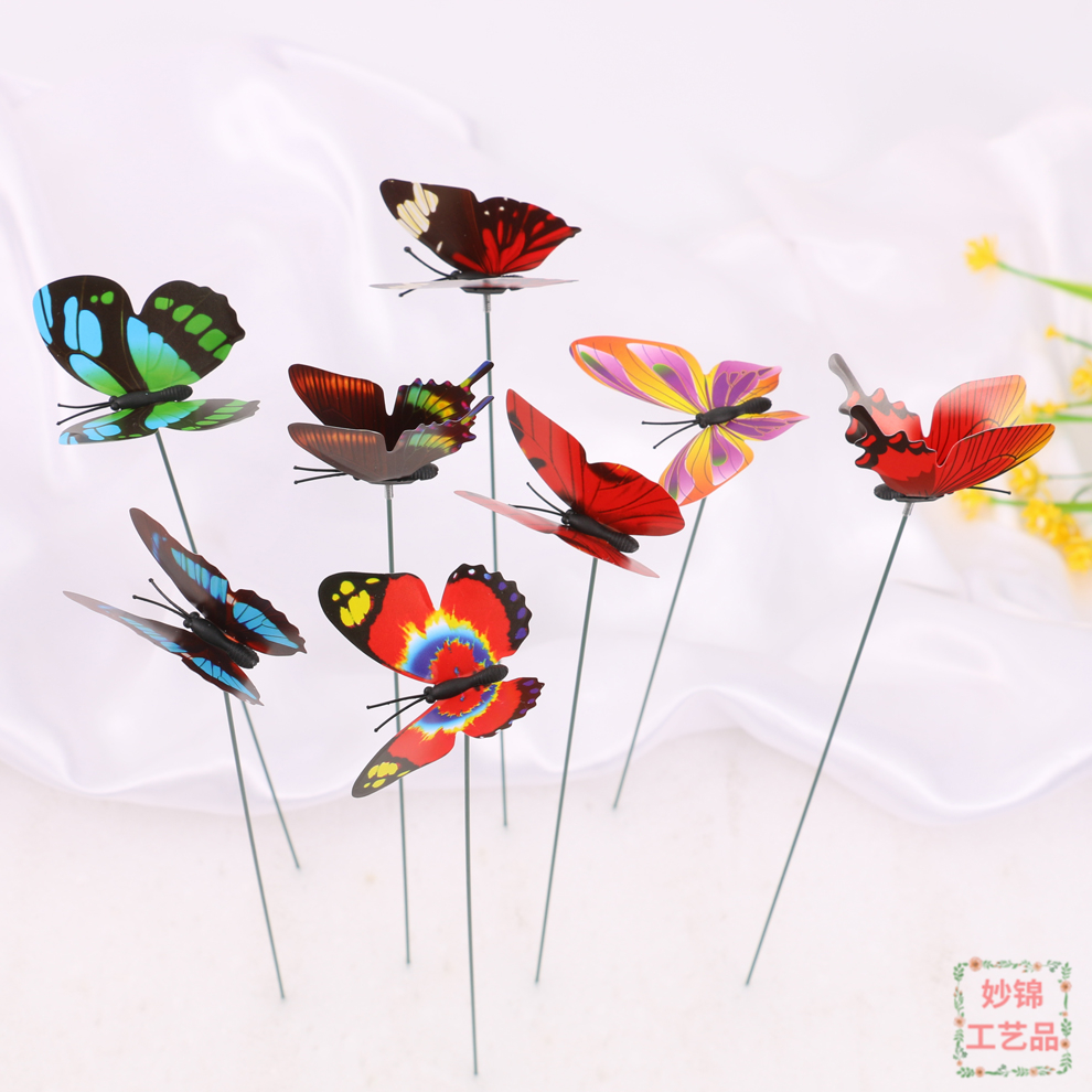 Miaojin Technology Produces Cartoon Three-Dimensional Butterfly Insert Outdoor Garden Decorative Garden Insert Decorative Arts And Crafts Item Picture