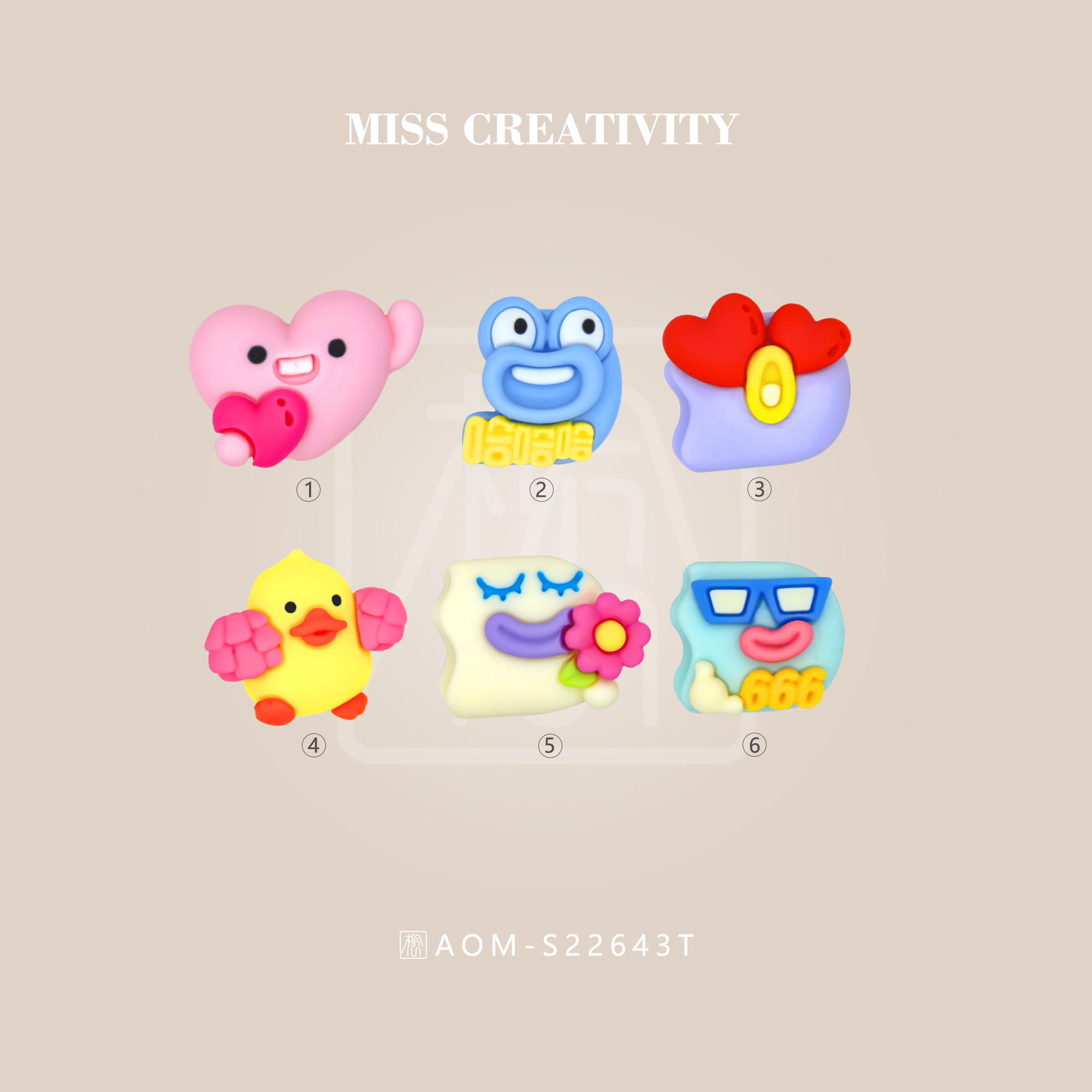 DIY ring hand making resin cartoon accessories cream-glue making jewelry accessories 22643