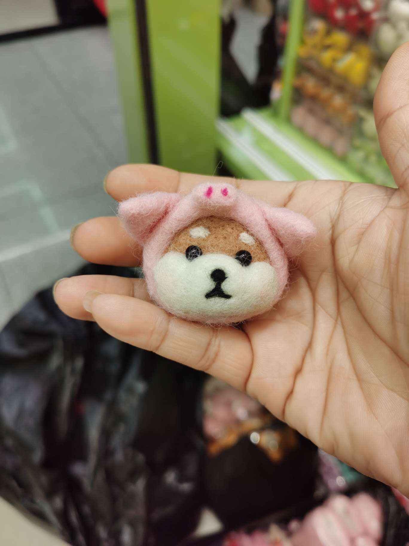 羊毛毡成品柴犬小猪 DIY饰品配件皮筋