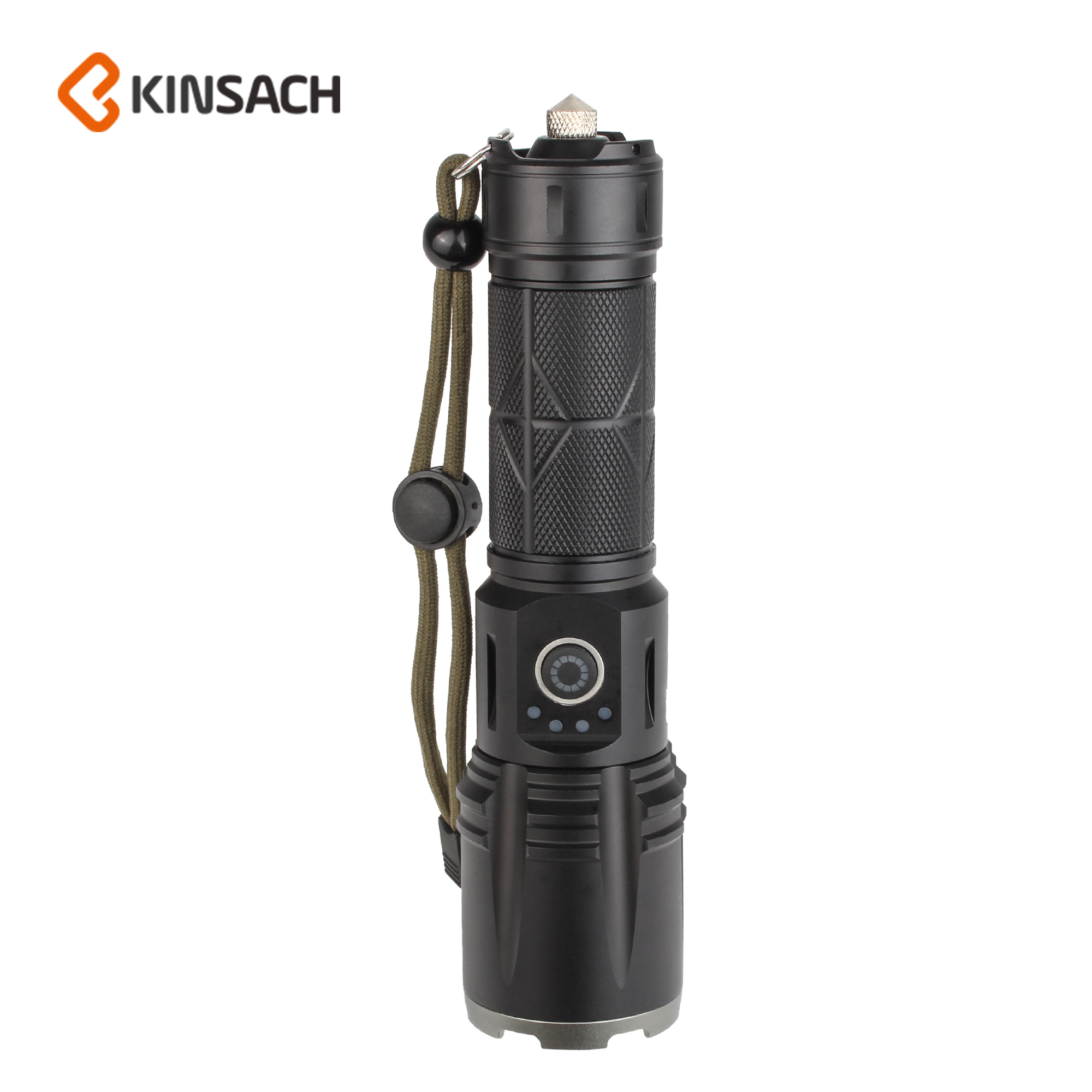 White laser long-range flashlight digital display strong light outdoor charging super bright tactical flashlight zoom long-range shooting