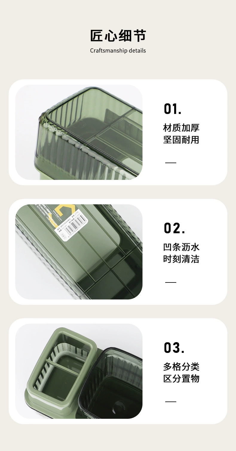 X111-2796透明PET牙具收纳套装洗漱置物架牙具架牙刷盒详情图6