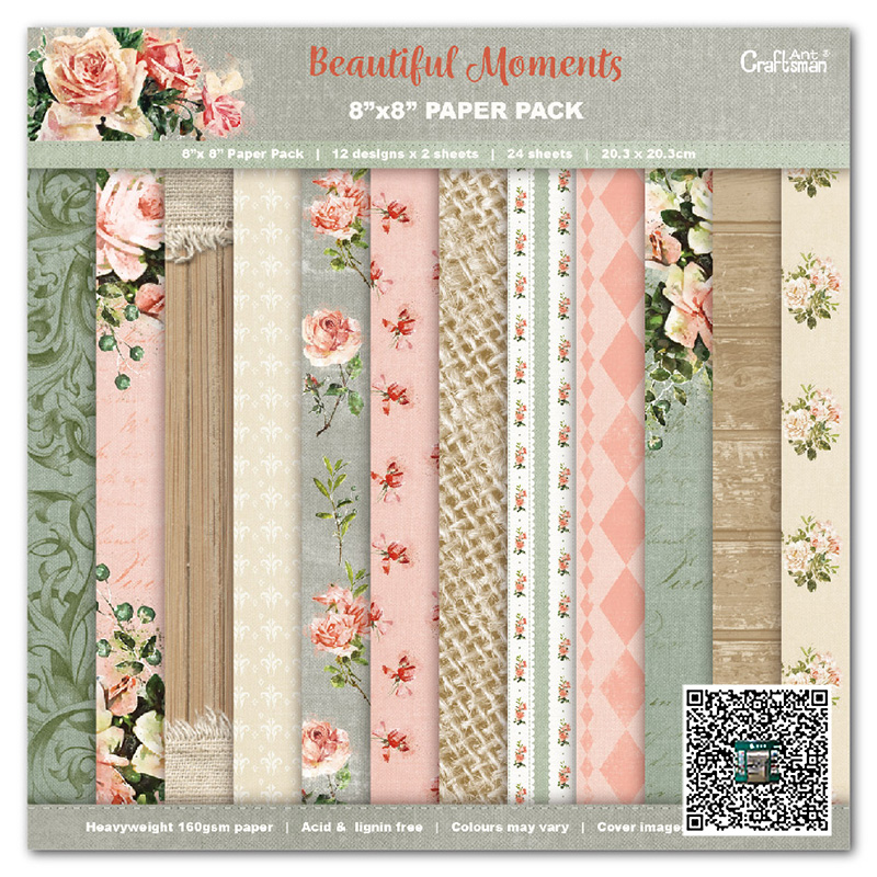 DIY photo album clipper paper planner material, paper retro handmade clipper/planner making material, 8-inch pattern paper background paper, 24 sheets ZYS201202 Specification drawing