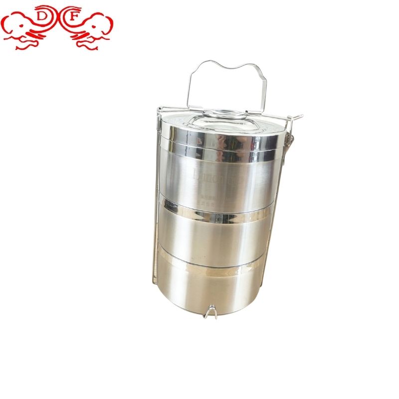DF99245 spillproof food tray insulated pot stainless steel lunch box Vacuum large capacity rice bucket Multi-layer food tray Student hospital bento lunch box DF Trading House