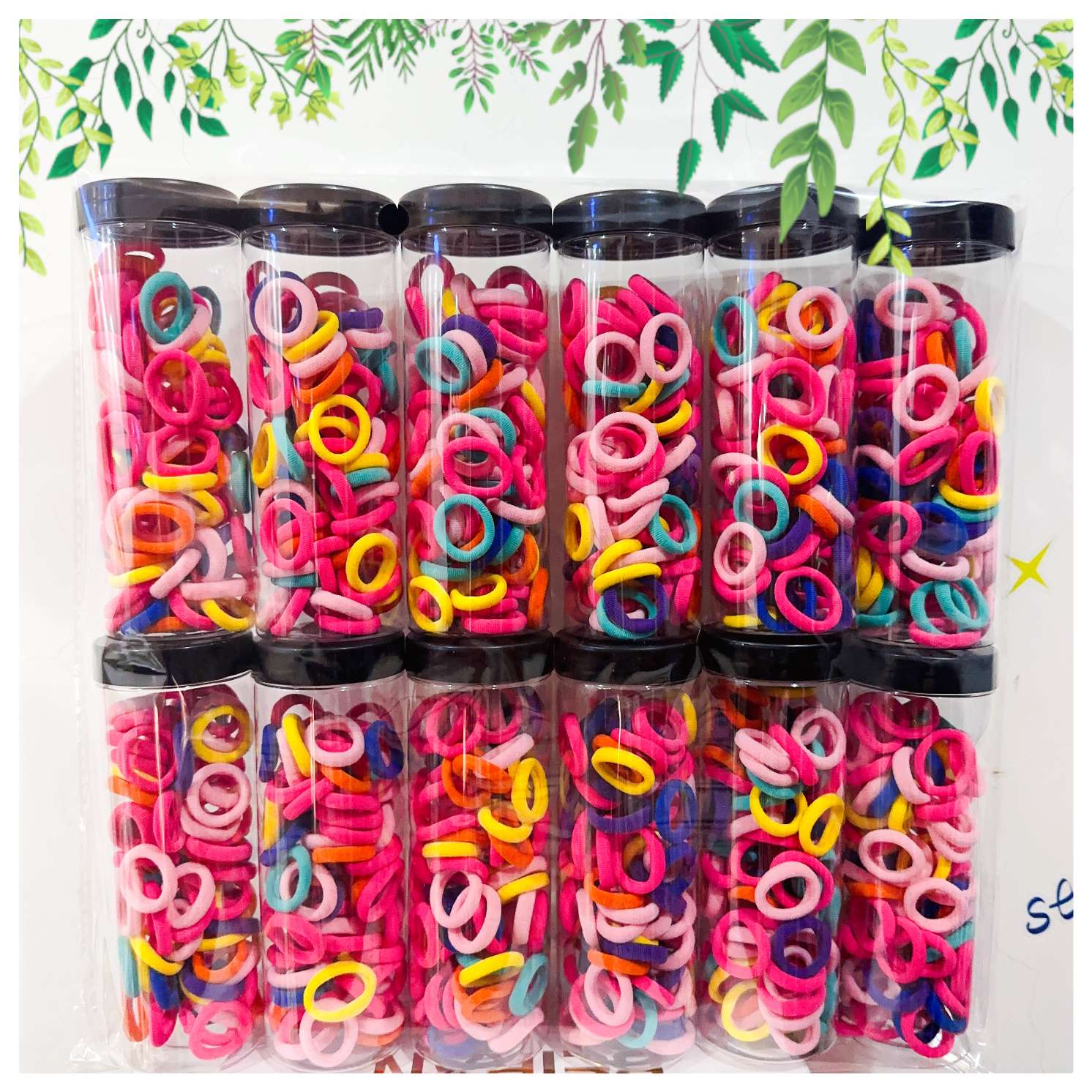 【 100-piece set 】 Long tube children's ring, children's small rubber band hair band Item Picture