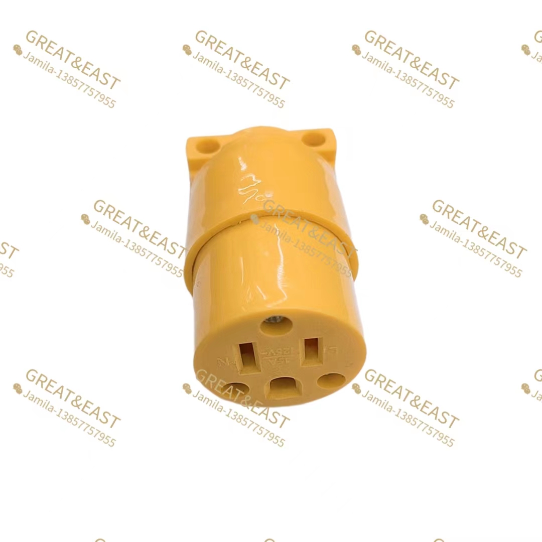 电工产品黄色工业插头美式美标15A125V母插头