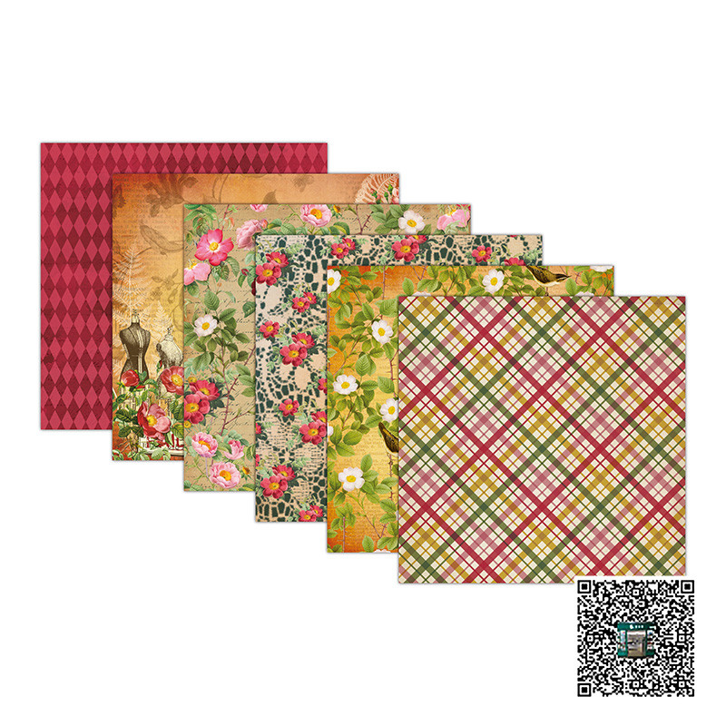 Handmade scrapbook planner material: 6-inch patterned paper background paper 27730 Item Picture