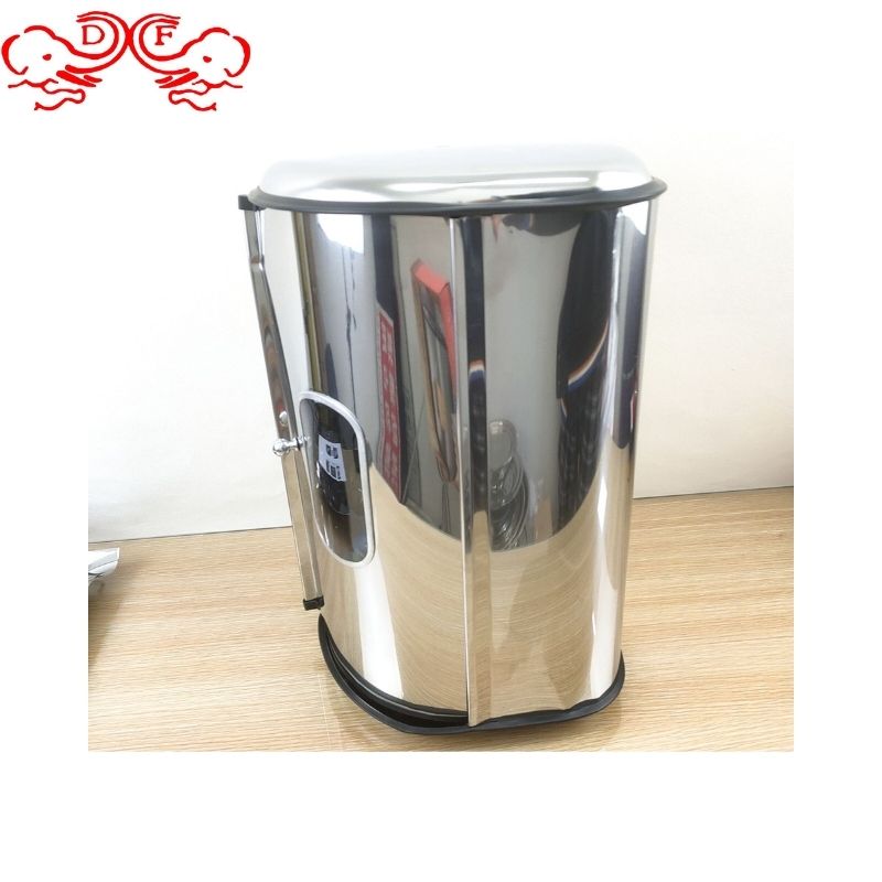 DF99627 European-style kitchen window inner cover drum-shaped stainless steel mirror-polished bread storage box, flip cover organization box, snack storage box, DF Tradinghouse