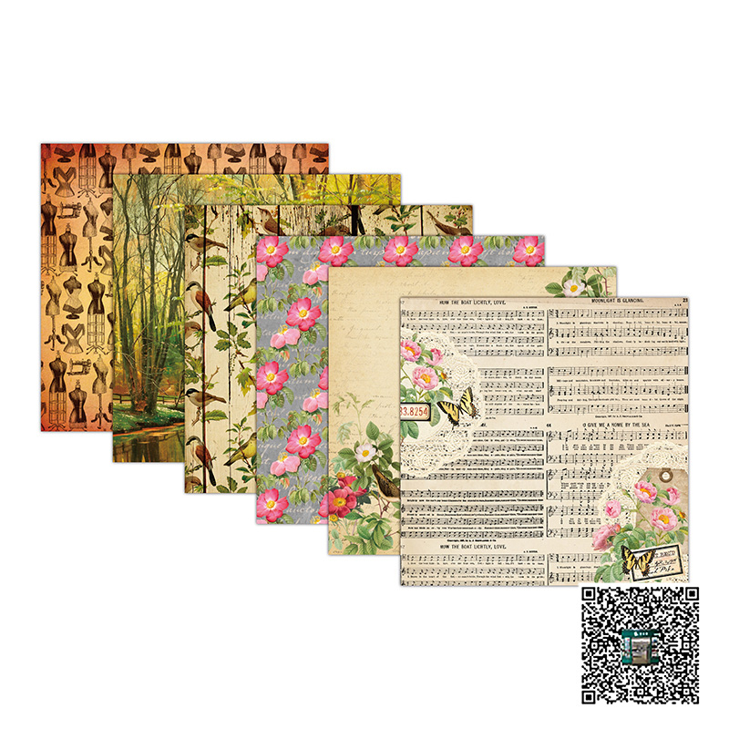Handmade scrapbook planner material: 6-inch patterned paper background paper 27730 Application Scenario