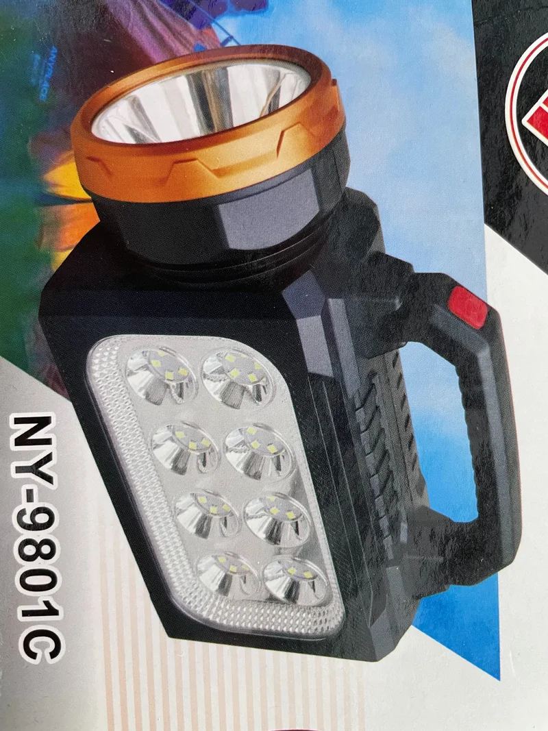 Multifunctional Portable Searchlight Solar Charging Emergency Light Strong Led Tent Light Outdoor Waterproof Camping Light 9801C