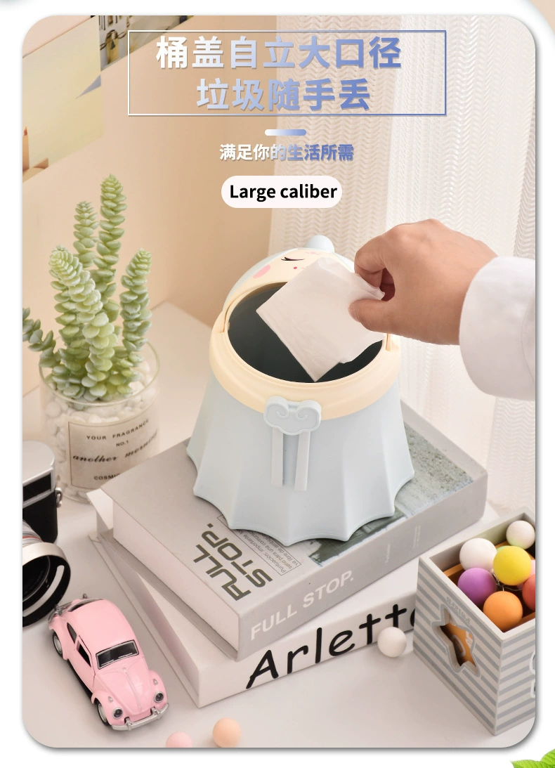 S81-SF360 Cute Desktop trash can Ornament, home living room office storage bucket, Mini Wastebasket detail image 3