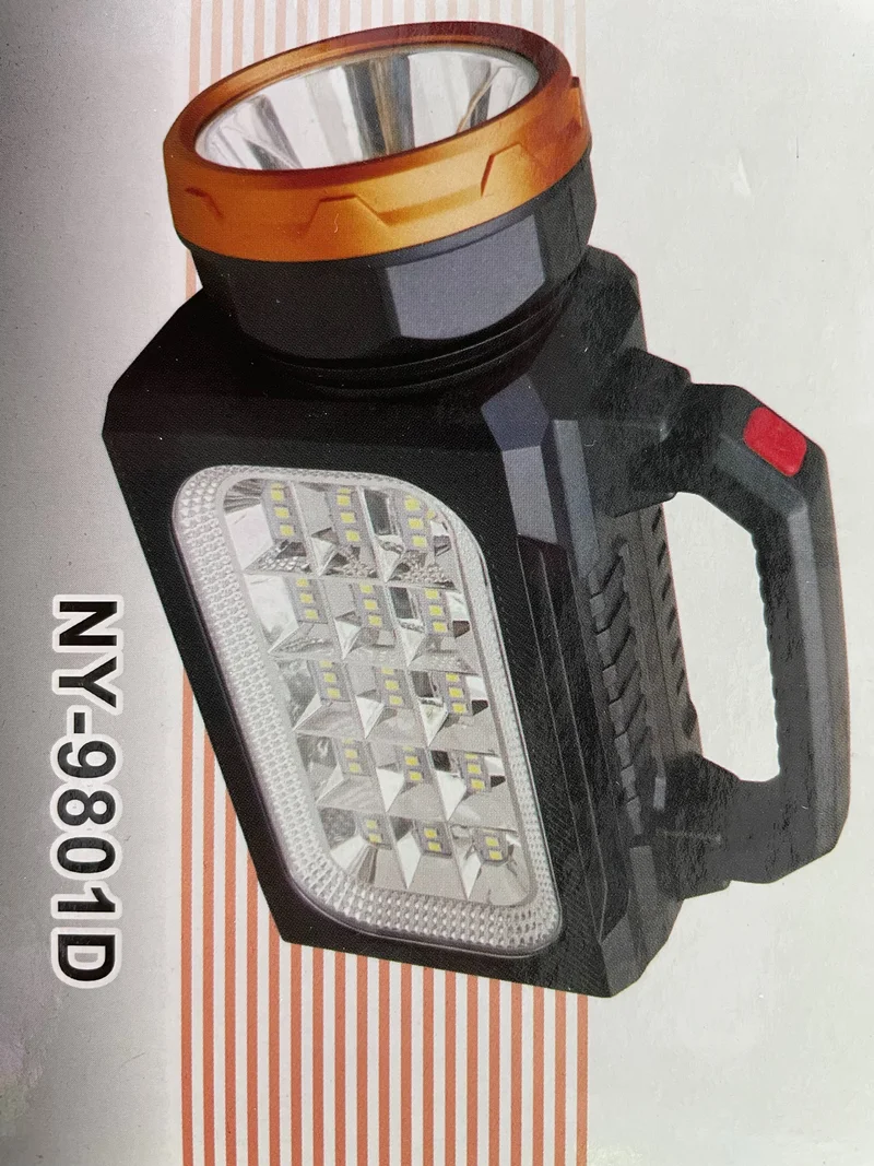 Multifunctional Portable Searchlight Solar Charging Emergency Light Strong Led Tent Light Outdoor Waterproof Camping Light 9801D