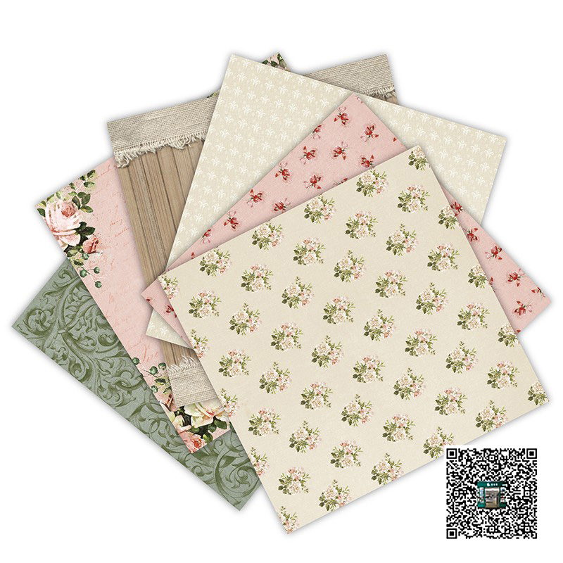 DIY photo album clipper paper planner material, paper retro handmade clipper/planner making material, 8-inch pattern paper background paper, 24 sheets ZYS201202 Item Picture