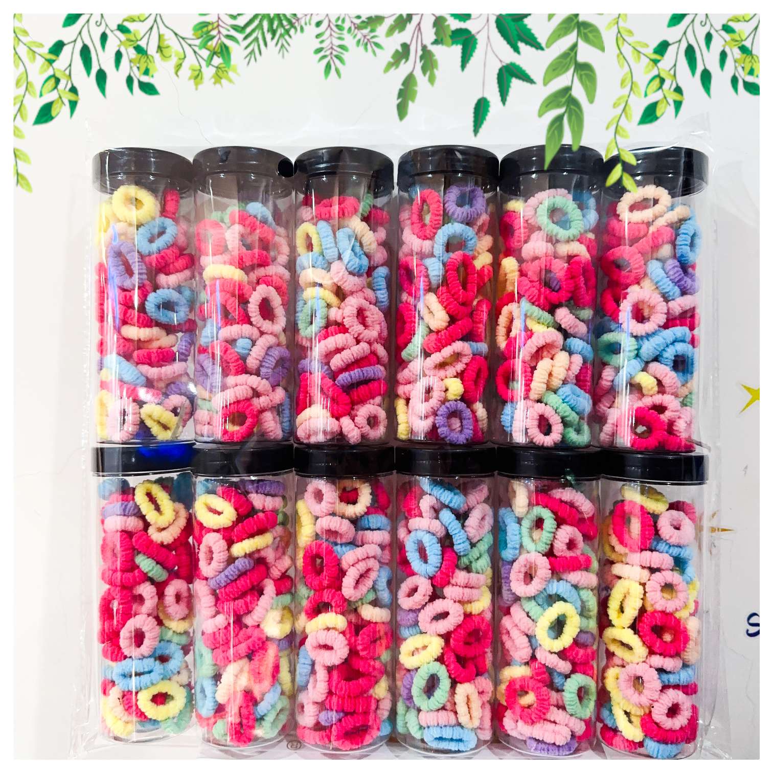 【 100-piece set 】 Long tube children's ring, children's small rubber band hair band detail image 6