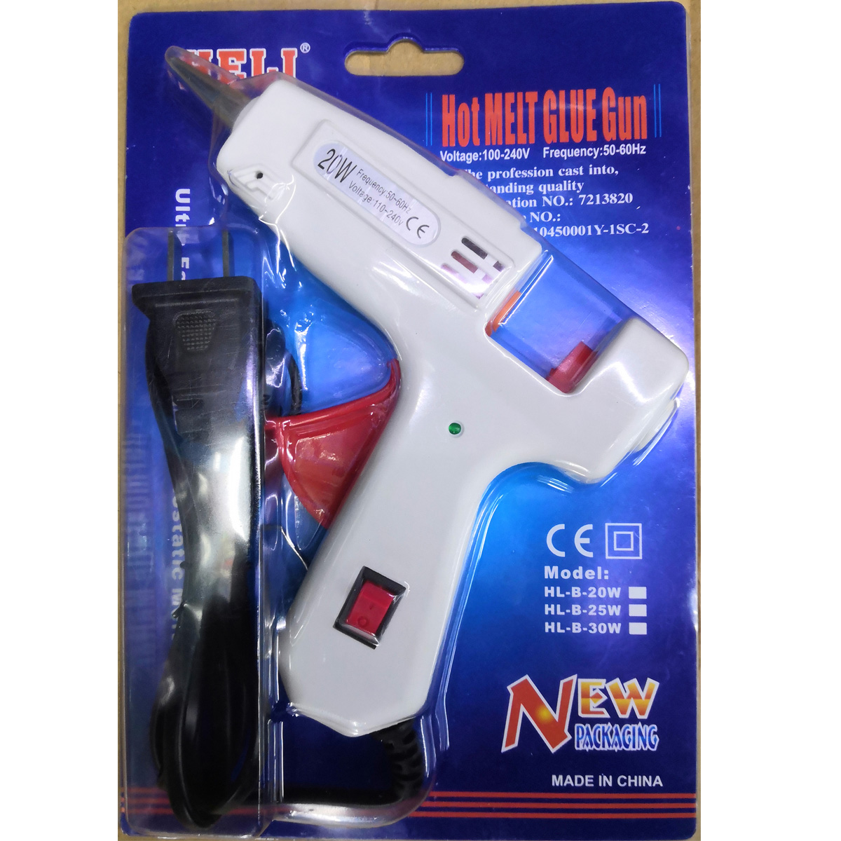 HELI white small glue gun HL-B20 hot melt glue gun with switch factory direct sales Item Picture