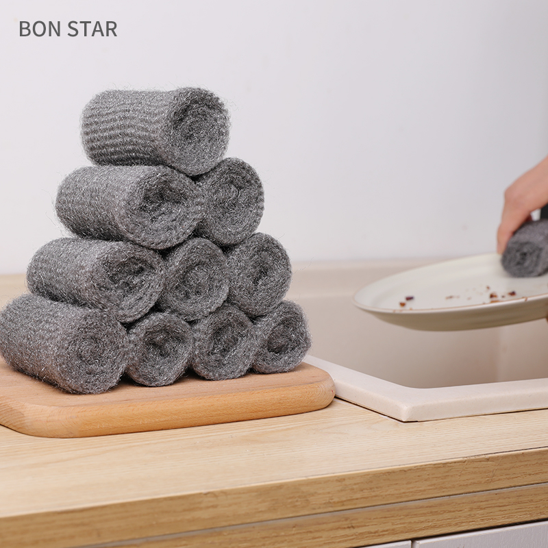 BON STAR日本进口不锈钢清洁钢丝棉刷锅钢丝球 洗碗钢丝绒 12枚入详情图1