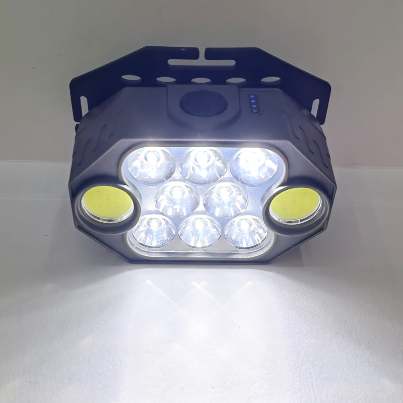 Lámpara de cabeza H08 (8LED+COB) lámpara de cabeza de plástico recargable USB lámpara de cabeza de ciclismo luz de camping al aire libre lámpara de mina lámpara de cabeza de mantenimiento luz de camping luz de pesca Specification image