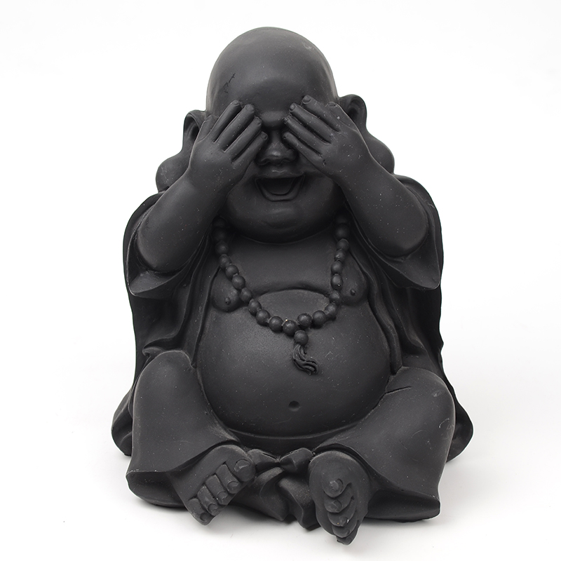 Zen buddha statue home decor 外贸专供禅意佛像摆件三不沙弥佛树脂室内艺术造景装饰工艺品