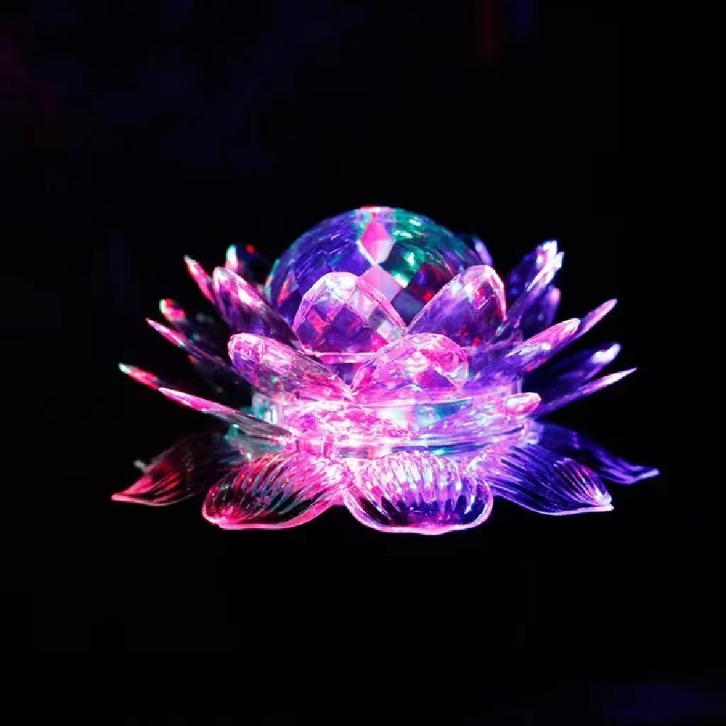 迷你旋转/E27RGB/莲花灯/星空灯/小夜灯/舞台灯/家用灯/外销灯白底实物图