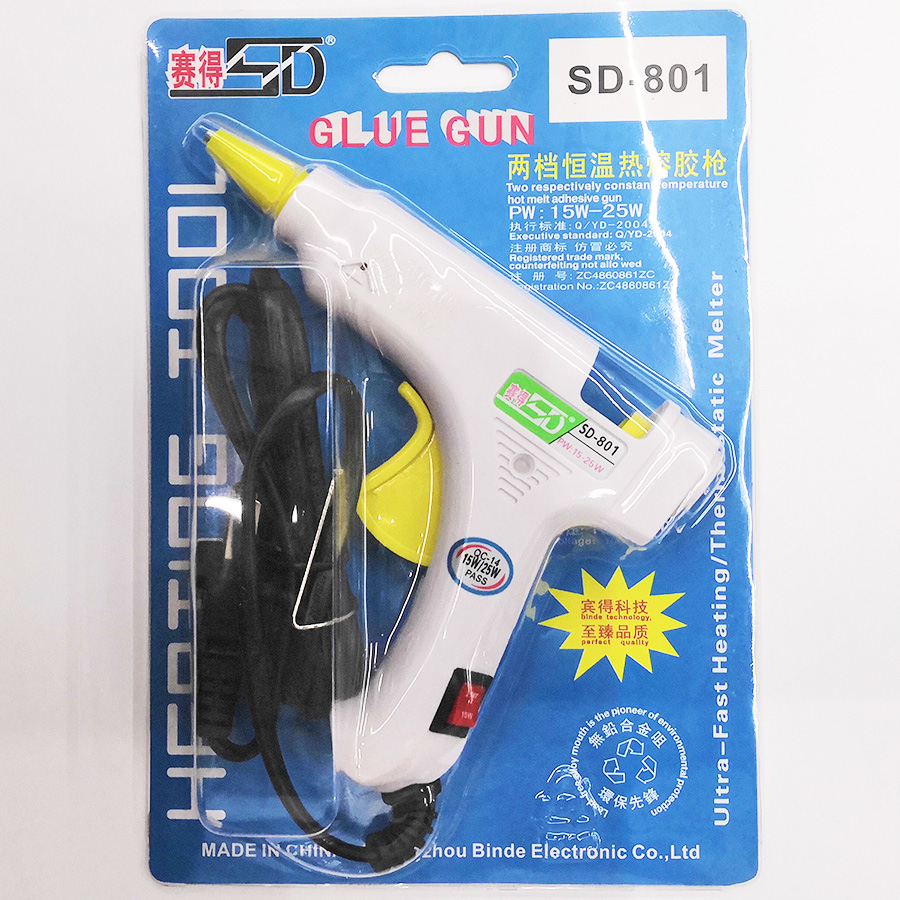Sade white small glue gun SD-801 hot melt glue gun 15W/25W dual-wattage hot melt glue gun with switch anti-scald glue nozzle factory direct sales details Picture
