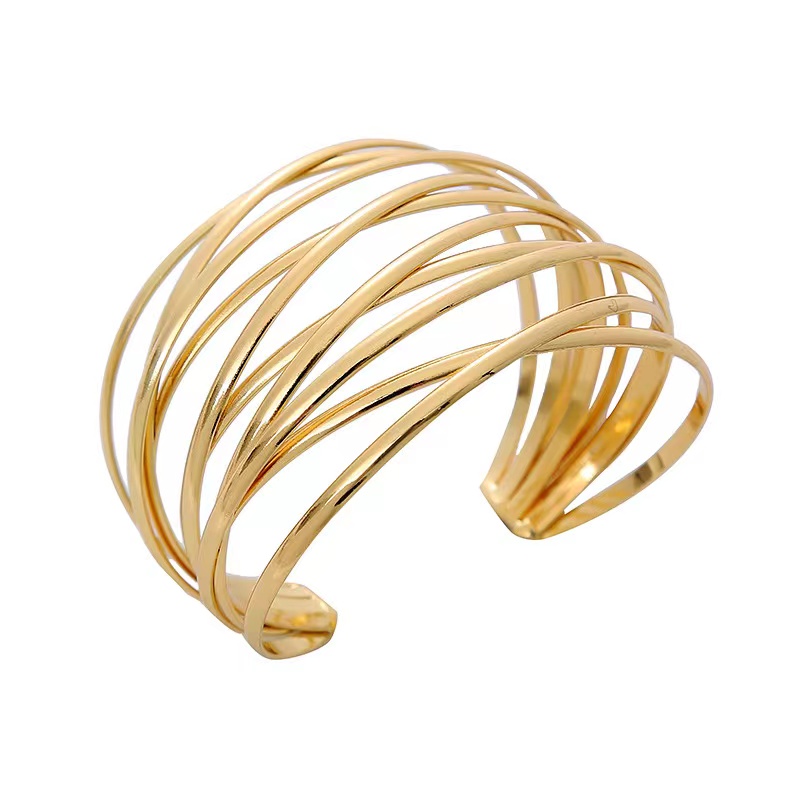Xiyin's best-selling metal shining open C-shaped adjustable wide-edge bracelet for women from cross-border Amazon in Europe and America Application Scenario